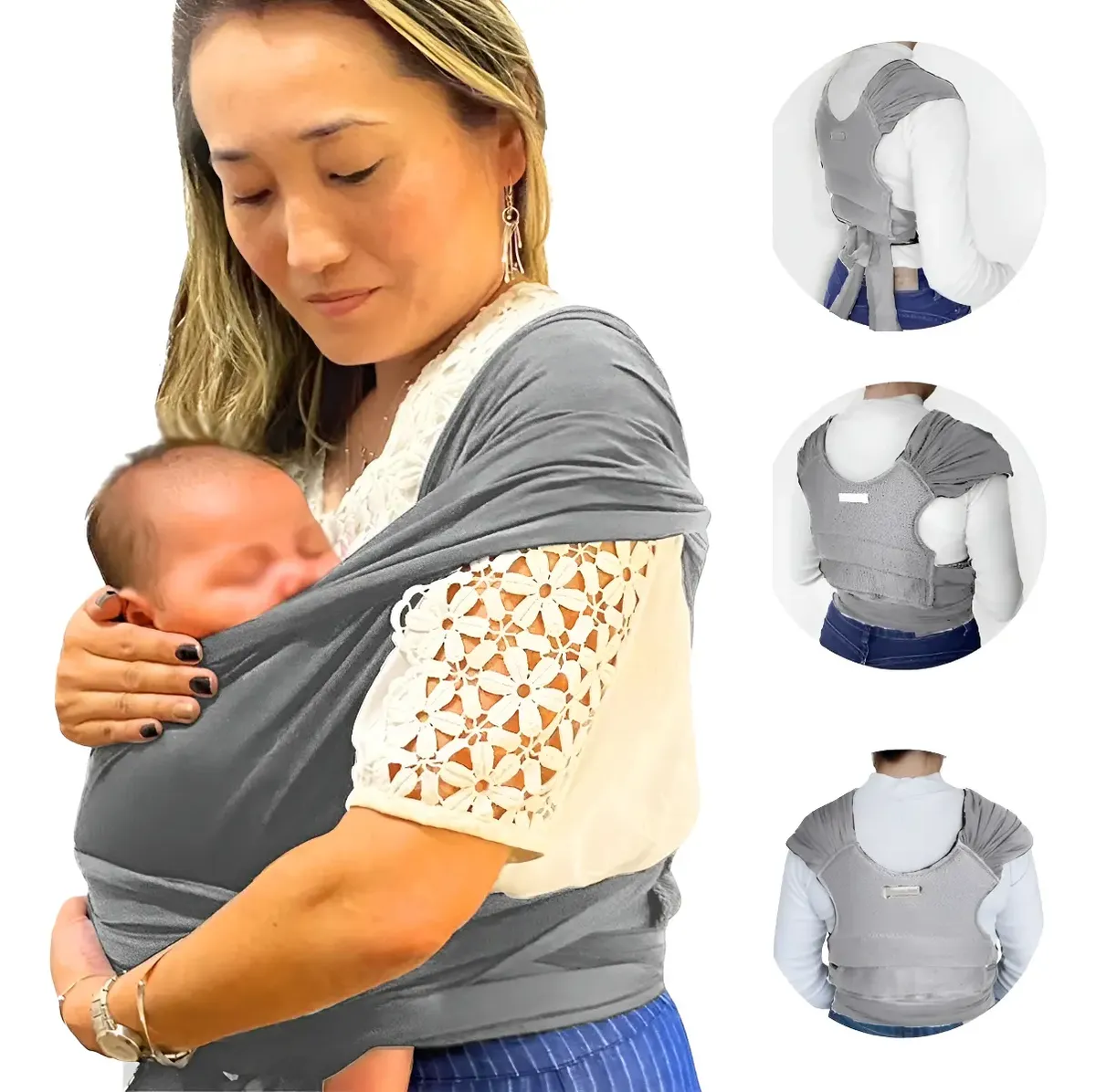 Sling Bebe Canguru Facil Pronto Vestir Carregador Wrap